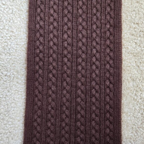 Brown Cashmere Cable Knit Scarf - Picture 10 of 15